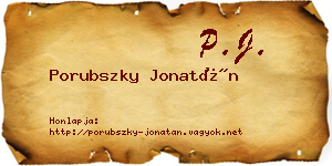 Porubszky Jonatán névjegykártya